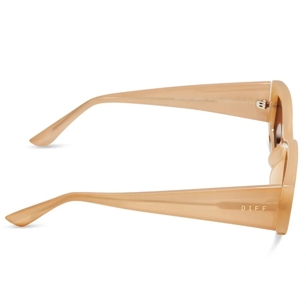 DIFF Kai Sunglasses Milky Nude Frame Brown Lenses Retro NIB
